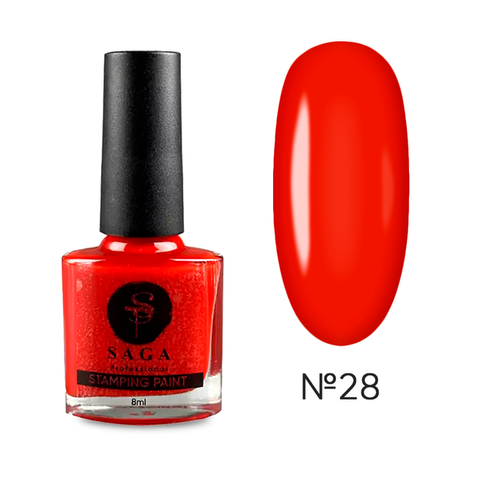 SAGA Stamping №28 Сага лак для стемпінгу червоний 8 ml ЦН000133993 фото