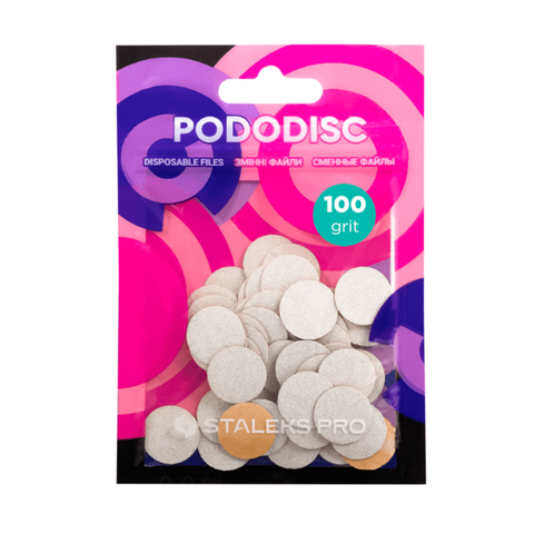 Змінні файли білі для педикюрного диска 100 грит STALEKS PRO EXPERT PODODISC S 50 шт ЦН000121715 фото