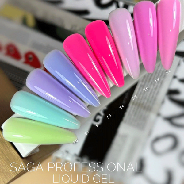SAGA Professional LIQUID GEL №34 гель для нарощування рожевий 15 ml ЦН000133645 фото