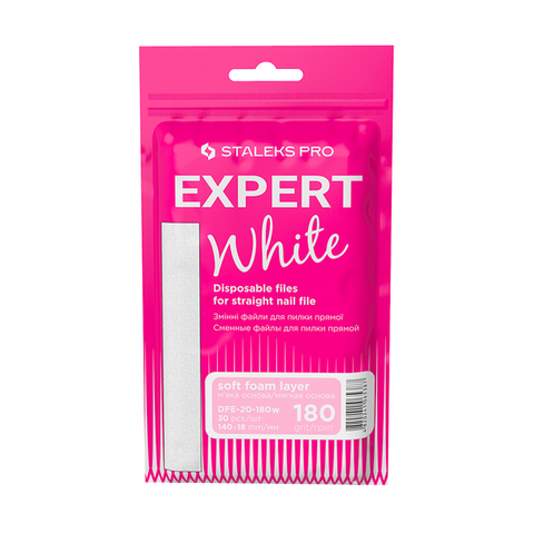 Змінні файли білі для пилки прямої на м'якій основі 180 грит STALEKS PRO EXPERT 20 30 шт ЦН000121724 фото